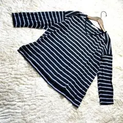 AMERICAN HOLIC ボーダー Vネック M 綿100% 七分袖ゆったり