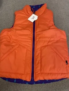 リバーシブルベスト 130cm オレンジ/紺