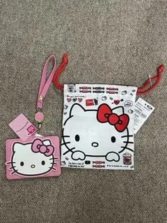 最終　新品　ハローキティ　HELLO KITTY　パスケースと巾着袋　セット販売