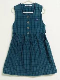 familiar 定番 人気 緑チェック ワンピース 110 【美品】