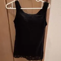 黒レースタンクトップ　カップ付き