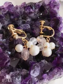 ♡パールとローズクォーツの イヤリング♡ No.253