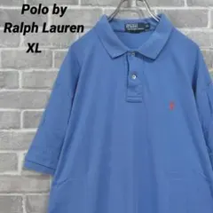 【ポロバイラルフローレン】半袖ポロシャツ ブルー US古着⑤