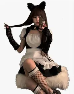 メイド服 カチューシャ付き コスプレ