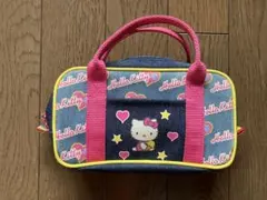 ハローキティ デニム風 ミニバッグ ポーチ　平成レトロ