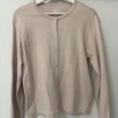 無印良品　薄いピンクの長袖カーディガン　Lサイズ