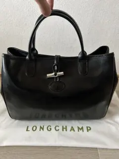 LONGCHAMP ロンシャン レザー トートバッグ ブラック 廃盤 A4可能のサムネイル