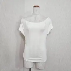 SHEIN　 サイドギャザートップス 半袖　オフショル（XS）アイボリー系