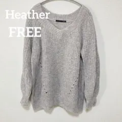 Heather 【FREE】ヘザー Vネックニットセーター ラベンダー