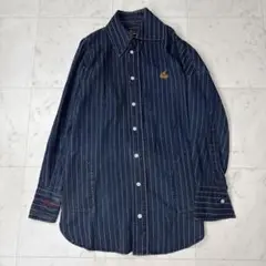 ヴィヴィアンウエストウッドアングロマニア カオスデニムロングシャツ 青系 XS