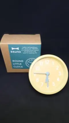 【ジャンク】BRUNO ROUND LITTLE CLOCK イエロー 置時計