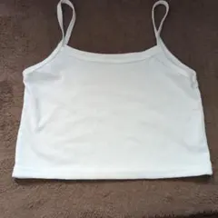 ホワイトリブ編みキャミソール