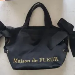 メゾンドフルール リボントートバッグ ブラック