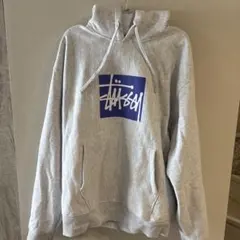 Stüssy グレー フード付きパーカー L