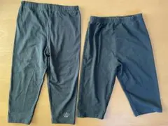 キッズスパッツ　黒　130サイズ　5分丈&7分丈　西松屋チェーン