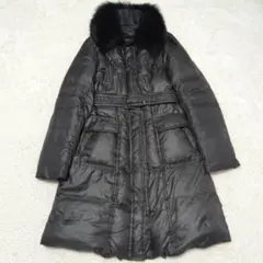 【極美品】23区2way ロングダウンコート ベルト ブルーフォックスファー M