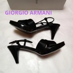 GIORGIO ARMANI サテンクロスストラップサンダル ブラック 36のサムネイル
