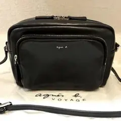 【美品】agnes b. アンジェル　レザー　ショルダーバッグ　黒