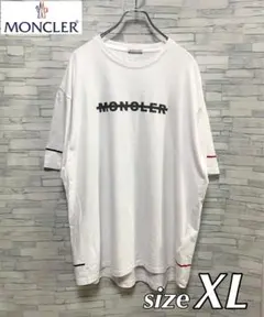 10739【美品・XLサイズ】モンクレール☆現行モデルQR確認済みtシャツ 