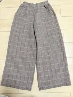 チェックワイドパンツ