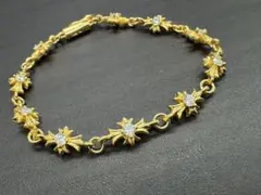 シルバー素材　クロスチェーンブレスレット　ゴールド