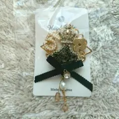 ブローチ パール 王冠 カメリア リボン ツイード キラキラ 大人女子