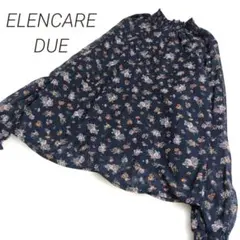 ✨️ELENCARE DUE✨️　花柄　ネイビー　透け感ブラウス　長袖のサムネイル