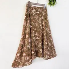 ★ESPRITMUR★花柄フレアロングスカート 61cm オリーブグリーンのサムネイル