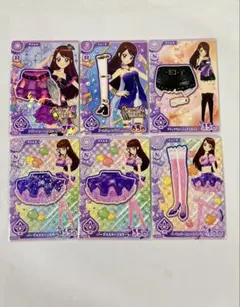 アイカツカード 紫吹蘭　スクールドレス　レアカード　6枚セット　ノーマルカード