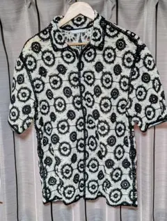 希少美品 ZARA メンズクロシェシャツ XLのサムネイル