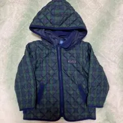 ファミリア　100 ジャンパー　中綿　チェック　パーカー　紺　緑