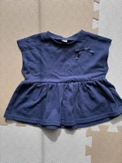 après les cours ネイビー フレアTシャツ 80