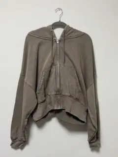 GAP ジップアップパーカー ブラウン XL