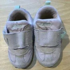 ASICS ピンク スエード スニーカー ベルクロ
