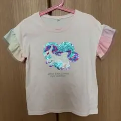 ユニコーン スパンコール 半袖Tシャツ ピンク