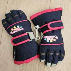 未使用品！デニム スノーグローブ ピンクアクセント 80