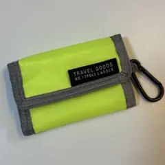 蛍光色 ミニ財布 カラビナ付き