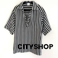 【美品】CITYSHOP シティショップ ラッセルストライプニットポロ シャツのサムネイル