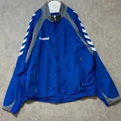 【hummel】ヒュンメル（S）ウィンドブレーカー＊フルジップ＊ロゴ＊長袖＊青