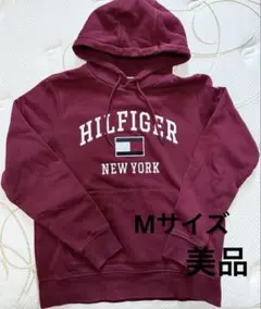 TOMMYHILFIGER バーガンディ フード付きパーカー