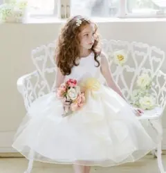 こどもフォーマルドレス100結婚式参列誕生日撮影黄色kid collection