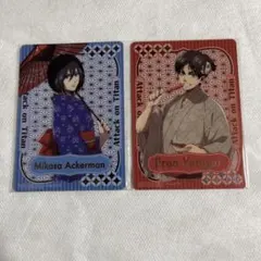 【未使用】進撃の巨人 ミカサ エレン カード 縁日 ポップアップ特典【匿名配送】