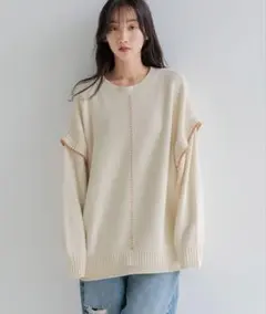 値下げ！LOWRYS FARM ローリーズファーム　２ＷＡＹステッチプルオーバー