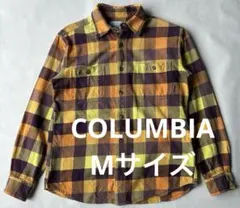 COLUMBIA ネルシャツ 黄色チェック Mサイズ アウトドア
