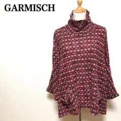 GARMISCH ガルミッシュ タートルネック ポンチョ ニット ボルドー 古着のサムネイル