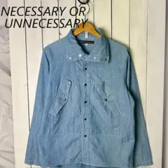 NOUN 薄手 シャンブレーシャツジャケット M 38/40 薄青 綿 日本製