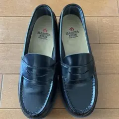 HARUTA KIDS 黒レザー ローファー22センチ