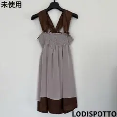 未使用ロディスポット　ノースリーブミニワンピース　チュニックMピンク/ブラウン