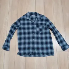 nano universe グレー系チェック ネルシャツ