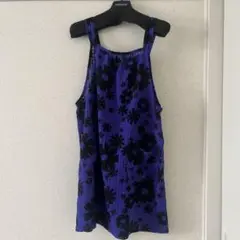 HARDY AMIES 紫色の花柄 ノースリーブチュニック